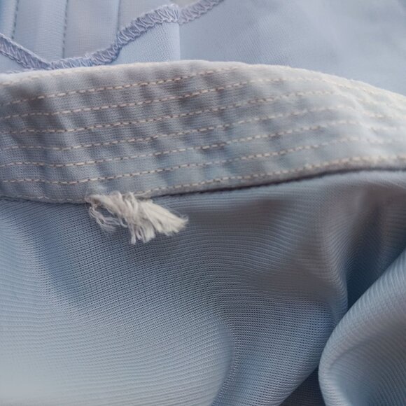 Large True Vintage 1960's Pleated Blouse Textured Collar Lilac/Plum Nylon - Picture 7 of 7